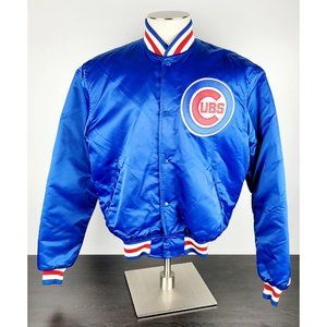Men's VTG 80's 90's Starter MLB Chicago Cubs Satin Bomber Jacket Size Large